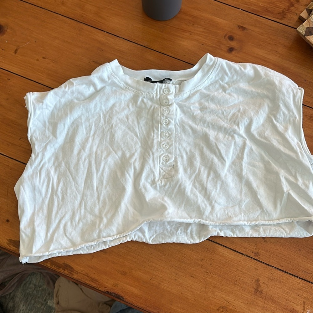 Cropped Button Down Top